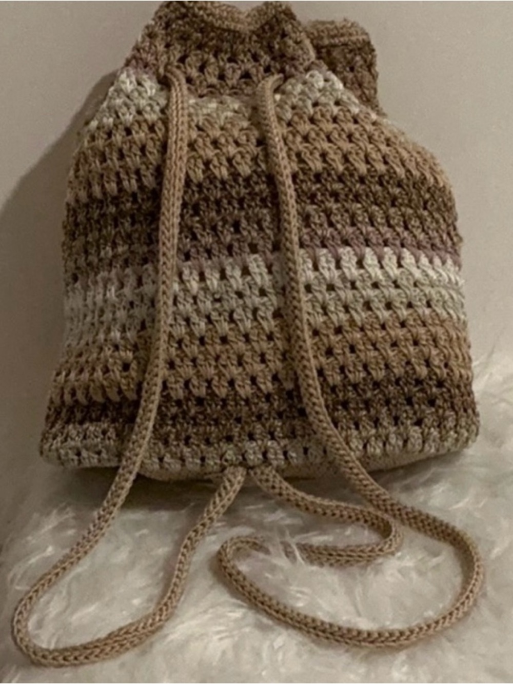 The Sak Crochet Drawstring Backpack Boho Bucket Bag - Picture 5 of 10